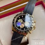 Swiss Quality Knockoff Rolex Daytona 116518ln Gold Oysterflex Watch 43mm